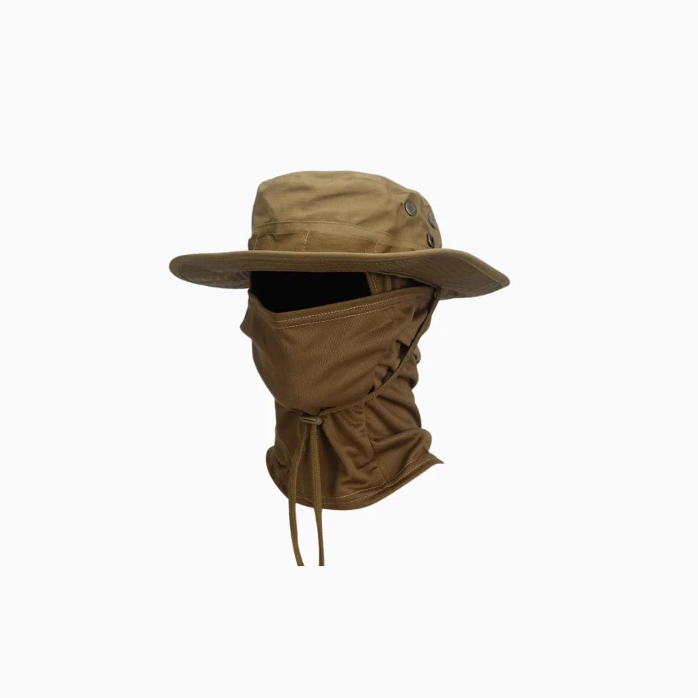 Veyron | UV Protection Boonie Hat with Balaclava - Wide Brim Fishing Hiking Hunting Hat-Hat-Black-Camoufit