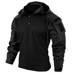 Ravello | Tactical Hoodie for Men - Quick Dry Long Sleeve Combat Fit-Tactical Top-Black-S-Camoufit