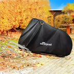 Black bicycle cover with drawstring and waterproof flap