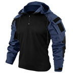 Ravello | Tactical Hoodie for Men - Quick Dry Long Sleeve Combat Fit-Tactical Top-Navy Blue-S-Camoufit