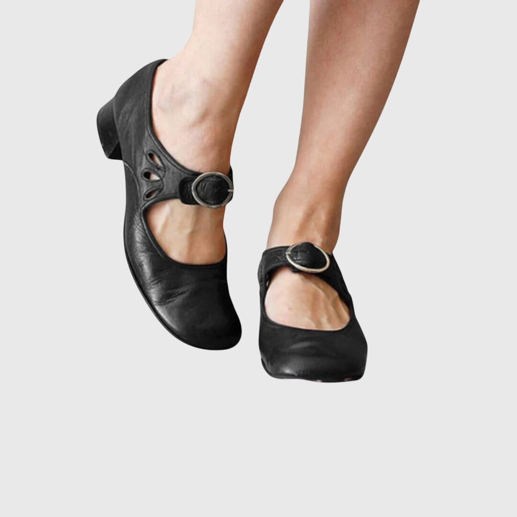 Caelisse | Women's Orthopedic Sandals – Arch Support Wedge Comfort Fit-Women's Heeled Sandals-Black-4-