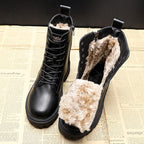 Amore | Women's Round Toe Ankle Winter Boots - Warm Casual Snow Booties