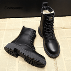 Amore | Women's Round Toe Ankle Winter Boots - Warm Casual Snow Booties