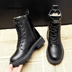 Amore | Women's Round Toe Ankle Winter Boots - Warm Casual Snow Booties