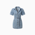 Women's Rebel Charm Denim Mini Dress – Casual Chic Summer Fit-Dresses-S-