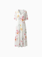 Bettina | Bohemian Maxi Dress Women V-Neck Summer Fit-Summer Dress-Beige-S-Camoufit