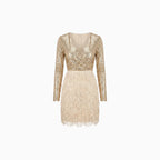 Women's Sequin Fringe Dress – Sparkling Party Evening Dress-Dresses-Champagne-S-