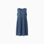 Véline | Midi Sleeveless Dress for Women - Textured Embroidered Regular Casual Summer Fit-Midi Dresses-Blue-S-Camoufit