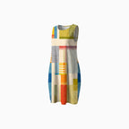 Soléa | Striped Patchwork Midi Dress for Women - Relaxed Flowy Vacation Fit-Dresses-Multicolour-XS-Camoufit