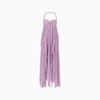 Aloura | Chiffon Maxi Dress for Women - Open Back Embellished Diamond Wavy Elegant Fit-Dresses-Purple-XS-Camoufit