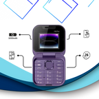 Compact Flip Phone Dual SIM – Mini Folding Cell Phone with HD Camera & Music Player, Long Battery Life, 4 Colors – FlexFold