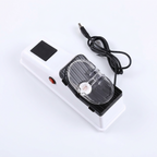 White compact electric knife sharpener with black power cord and clear sharpening window