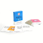 Mindful Talk card set box with multiple cards laid out and a colorful stacked deck