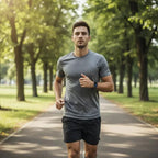 Fitness tracker band on runner’s wrist with dark screen during outdoor run