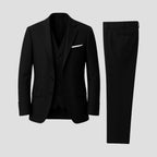 Dorian | Formal 3 Piece Suit for Men - Coordinated Tailored Elegant Regular Refined Fit-Men's Two Piece Set-Black-2XS-Camoufit
