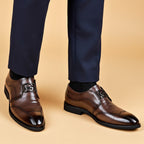 Valen | Formal Dress Loafers for Men - Rounded Toe Slip On Polished Elegant Regular Fit-Men's Oxford Shoes-Brown-6-Camoufit