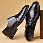 Valen | Formal Dress Loafers for Men - Rounded Toe Slip On Polished Elegant Regular Fit-Men's Oxford Shoes-Brown-6-Camoufit