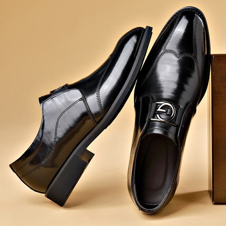 Valen | Formal Dress Loafers for Men - Rounded Toe Slip On Polished Elegant Regular Fit-Men's Oxford Shoes-Brown-6-Camoufit