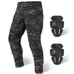Rovano | Combat Pants for Men - Rip Stop Camo Knee Pad 10 Pocket Stretch Tactical Relaxed Fit-Tactical Cargo Pants-Camouflage-28W/30L-Camoufit