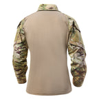 Salvio | Combat Shirt for Men - Camo Long Sleeve Arm Pocket Elbow Pad Rip Stop Tactical Fit-Tactical Top-S-Camoufit