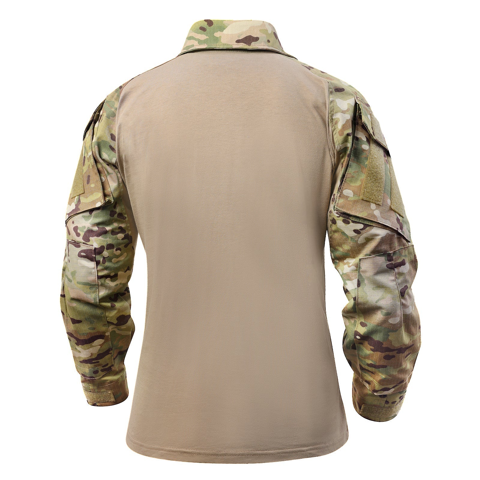 Salvio | Combat Shirt for Men - Camo Long Sleeve Arm Pocket Elbow Pad Rip Stop Tactical Fit-Tactical Top-S-Camoufit