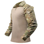 Salvio | Combat Shirt for Men - Camo Long Sleeve Arm Pocket Elbow Pad Rip Stop Tactical Fit-Tactical Top-S-Camoufit
