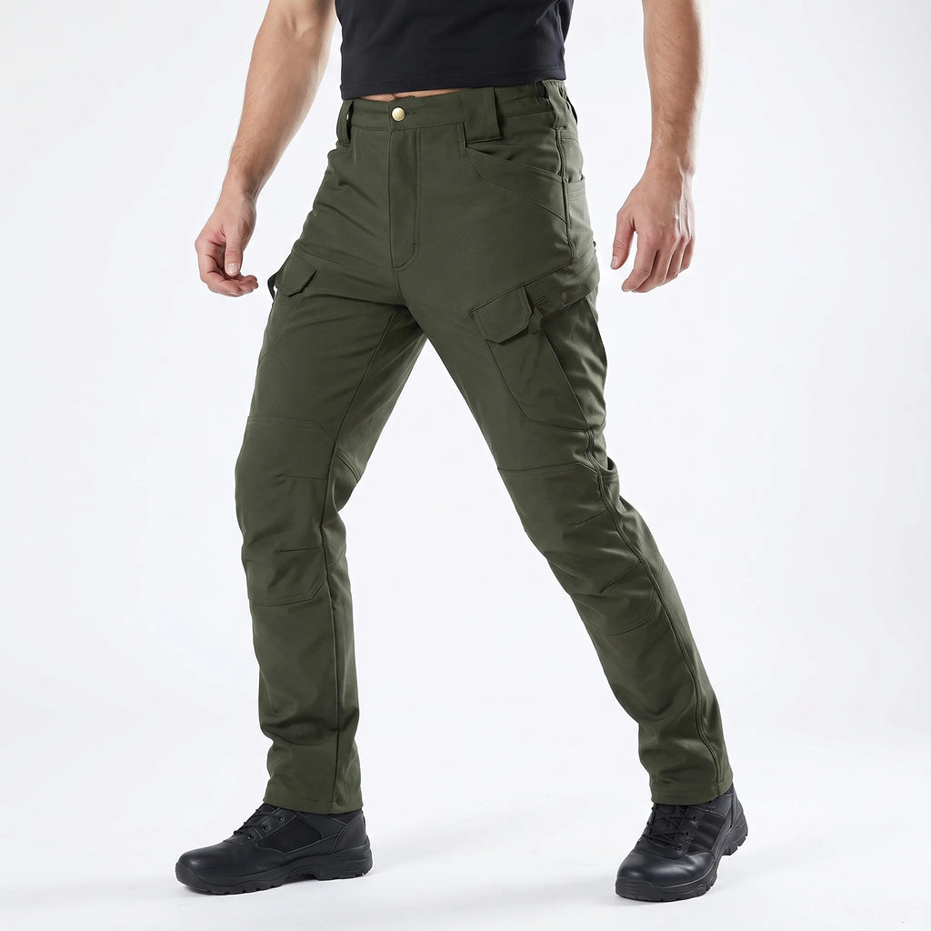 Ronan Men's Winter Tactical Cargo Pants – Water-Resistant Utility Fit-Tactical Cargo Pants-Green-M-Camoufit