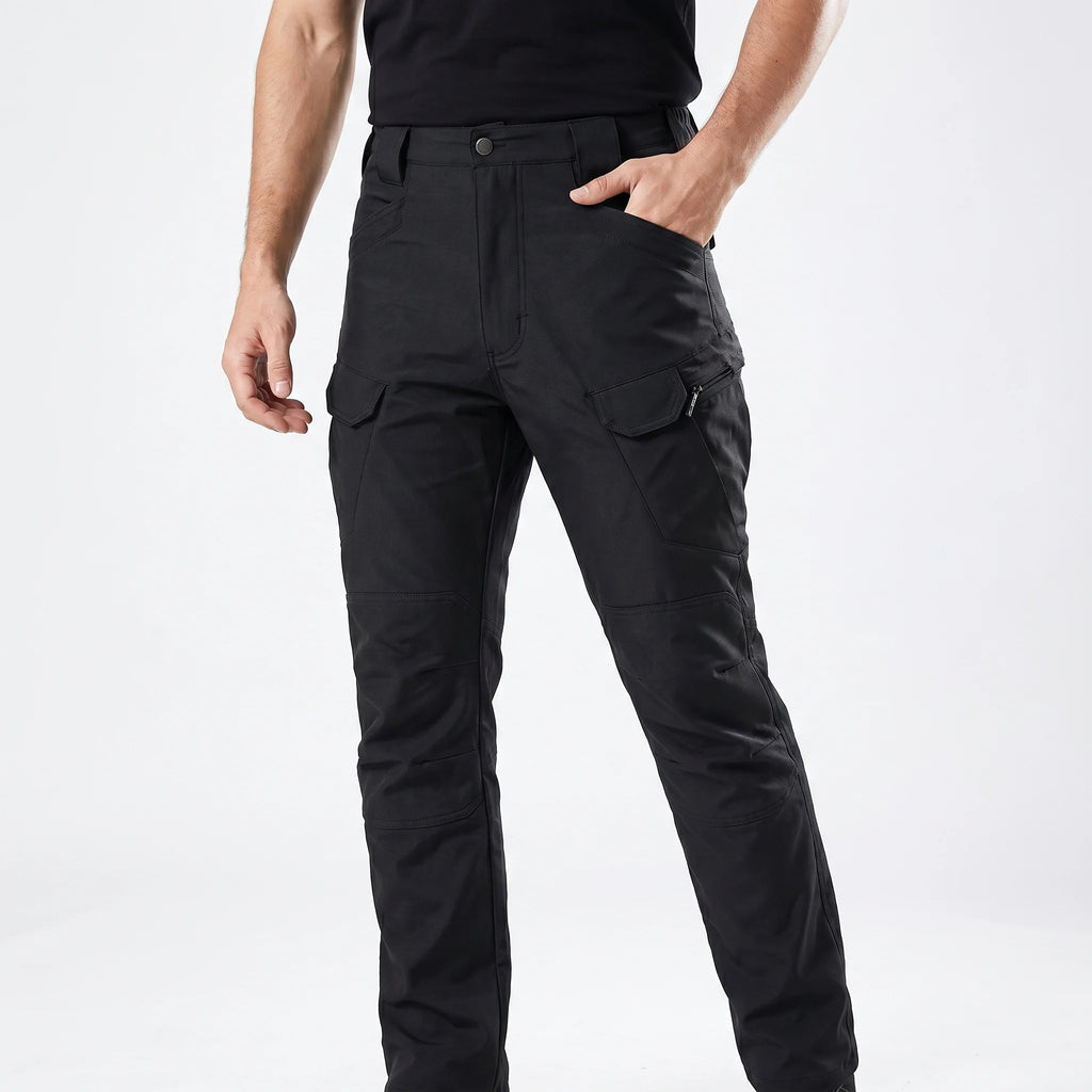 Ronan Men's Winter Tactical Cargo Pants – Water-Resistant Utility Fit-Tactical Cargo Pants-Black-M-Camoufit