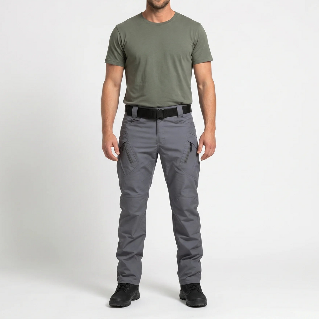 Gabriel Cargo Trousers – Versatile Multi-Pocket Relaxed Fit-Tactical Cargo Pants-Grey-M-Camoufit