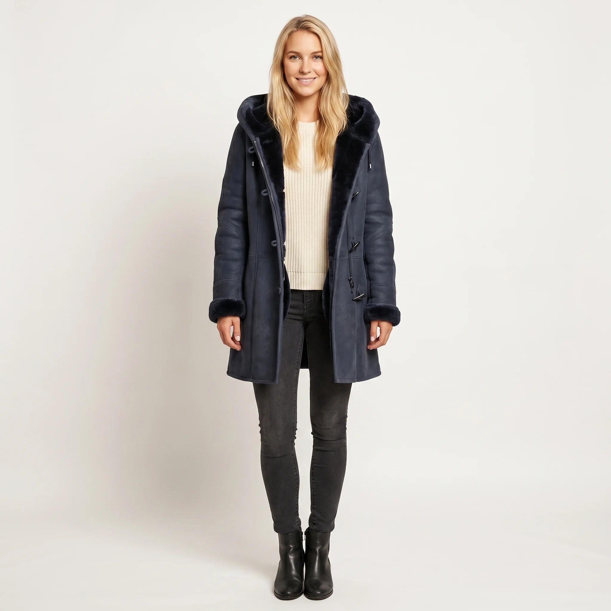 Wendy Warm Duffle Coat – Classic Hooded Winter Coat for Women-Women's Winter Jacket-CAMOUFIT-Dark blue-S-Camoufit