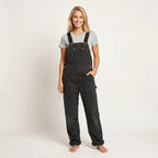 Duck Bib Overalls Canvas Workwear Dungarees-Jumpsuits & Overalls-CAMOUFIT-Black-S-Camoufit