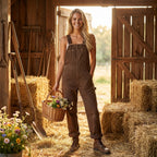 Duck Bib Overalls Canvas Workwear Dungarees-Jumpsuits & Overalls-CAMOUFIT-Camel-S-Camoufit