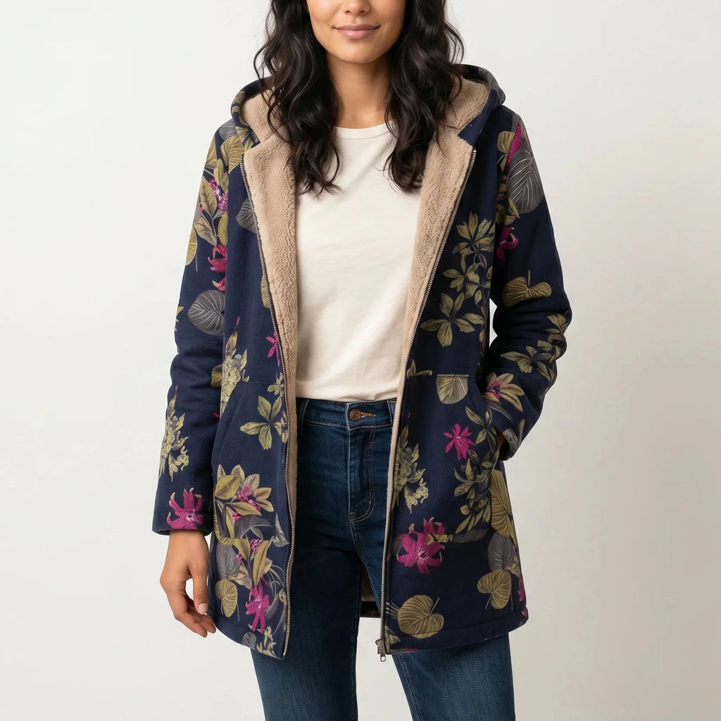 Ettana Warm Long Women's Winter Jacket - Modern Everyday Fit-Women's Winter Jacket-Dark blue-S-Camoufit