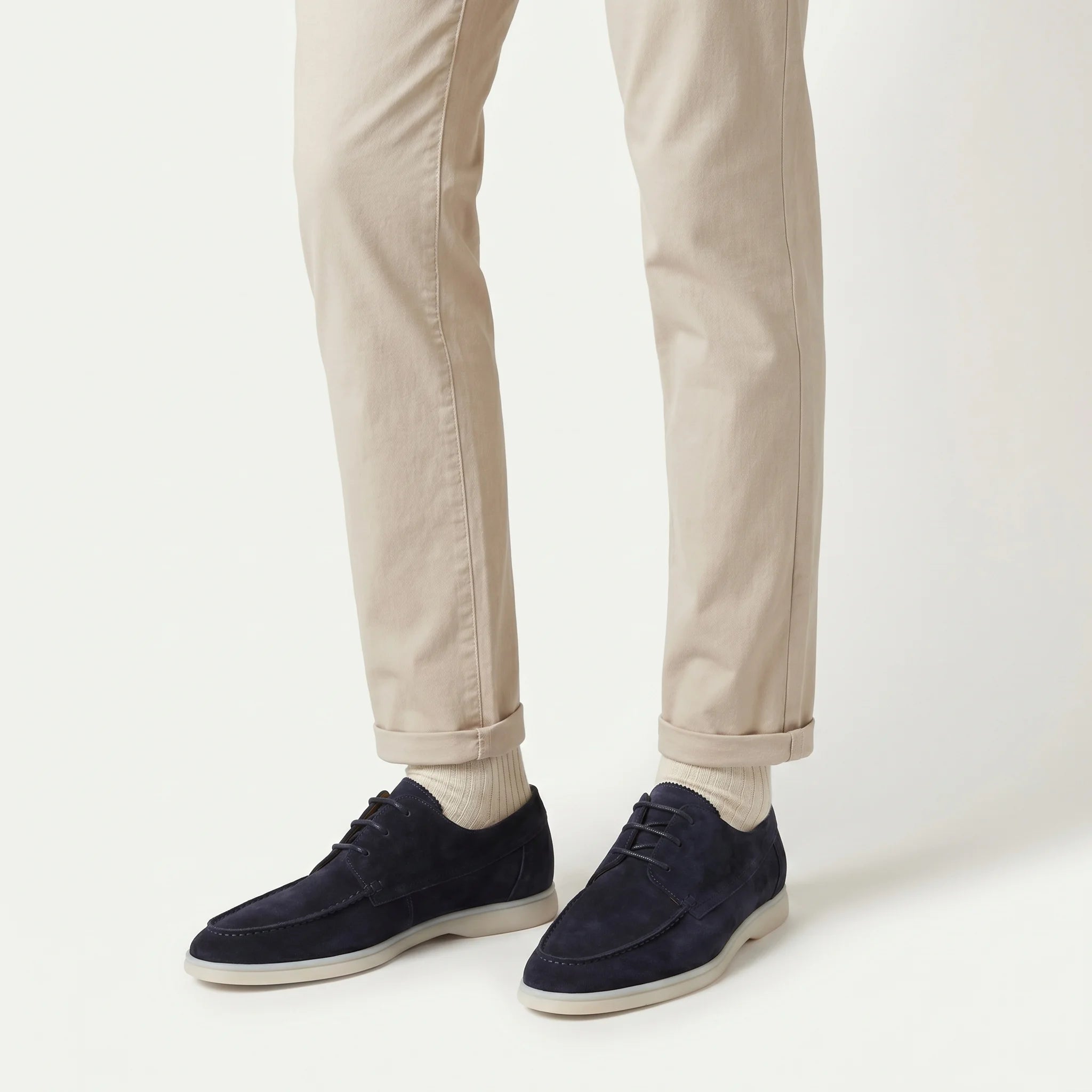 Gustavo Men's Casual Loafers - Lace-Up Round Toe Comfort-Men's Loafers-Navy blue-5-Camoufit