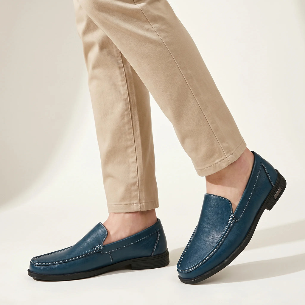 Jasper Men's Dress Shoes - Modern Classic Everyday Style-Men's Loafers-Blue-4-Camoufit