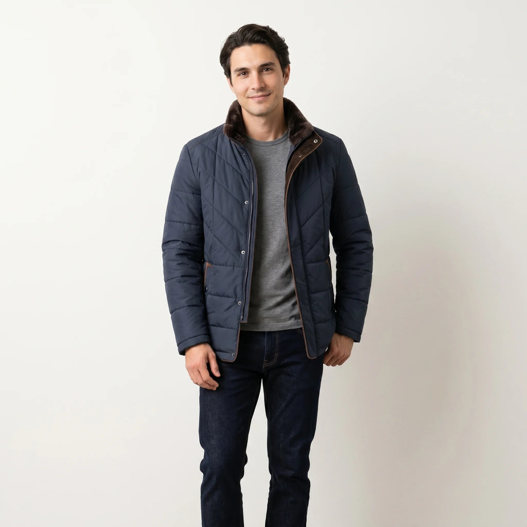 Ewaldin Men's Long Quilted Jacket - Warm Winter Everyday Style-Men's Winter Jacket-Blue-S-Camoufit