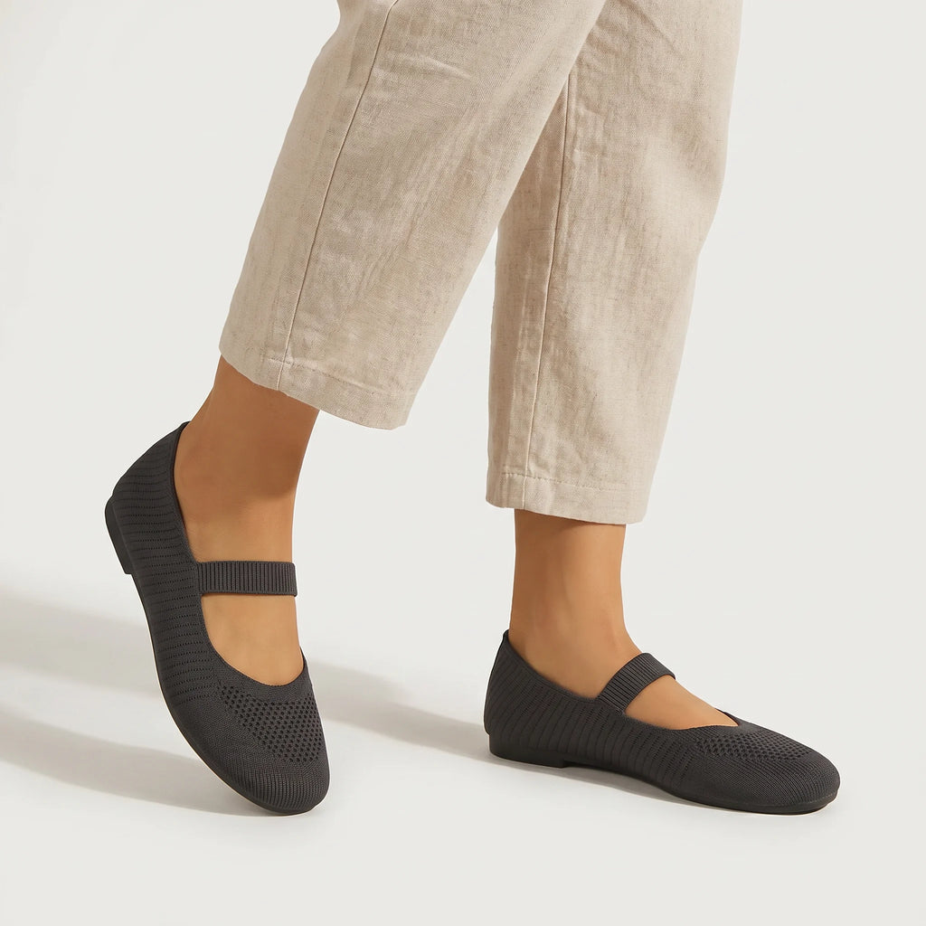 Tessa Women's Slip-On Shoes - Lightweight Breathable Comfort Fit-Women's Flats-Black-4-Camoufit