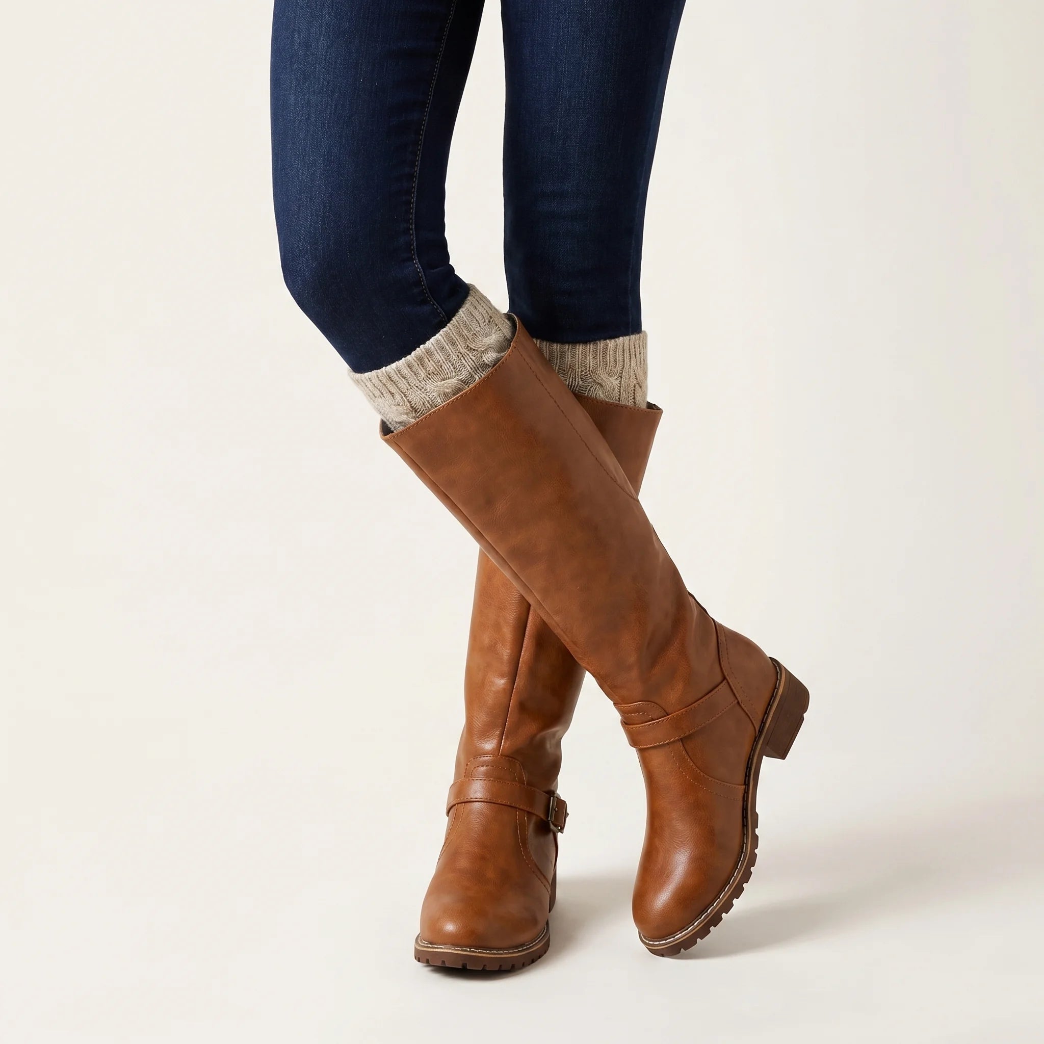 Emma Trendy Women's Boots - Supportive Non-Slip Comfort Style-Women's High Boots-Brown-5-Camoufit