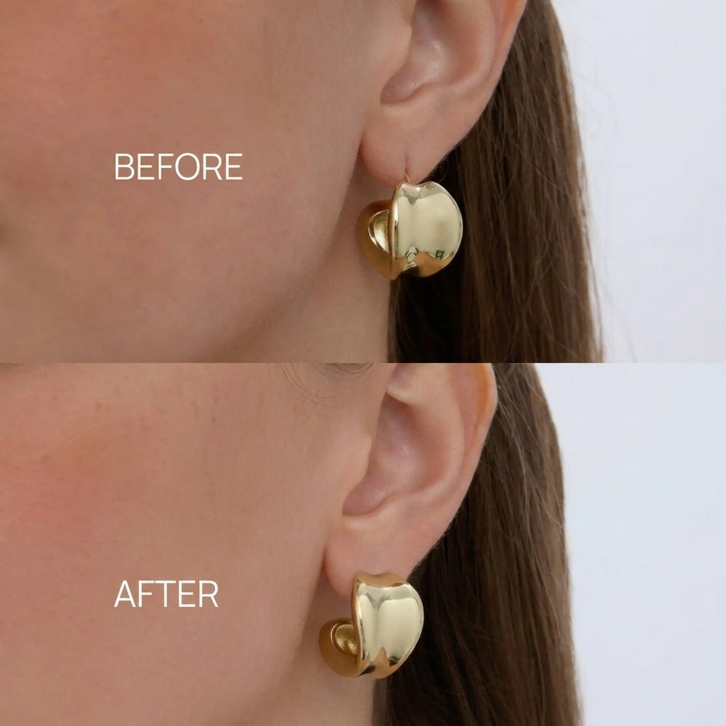 Rosavie | Earring Backings for Women - Gold Plated Padlock Lobe Lifter Secure Fit-Earrings-Gold-Camoufit