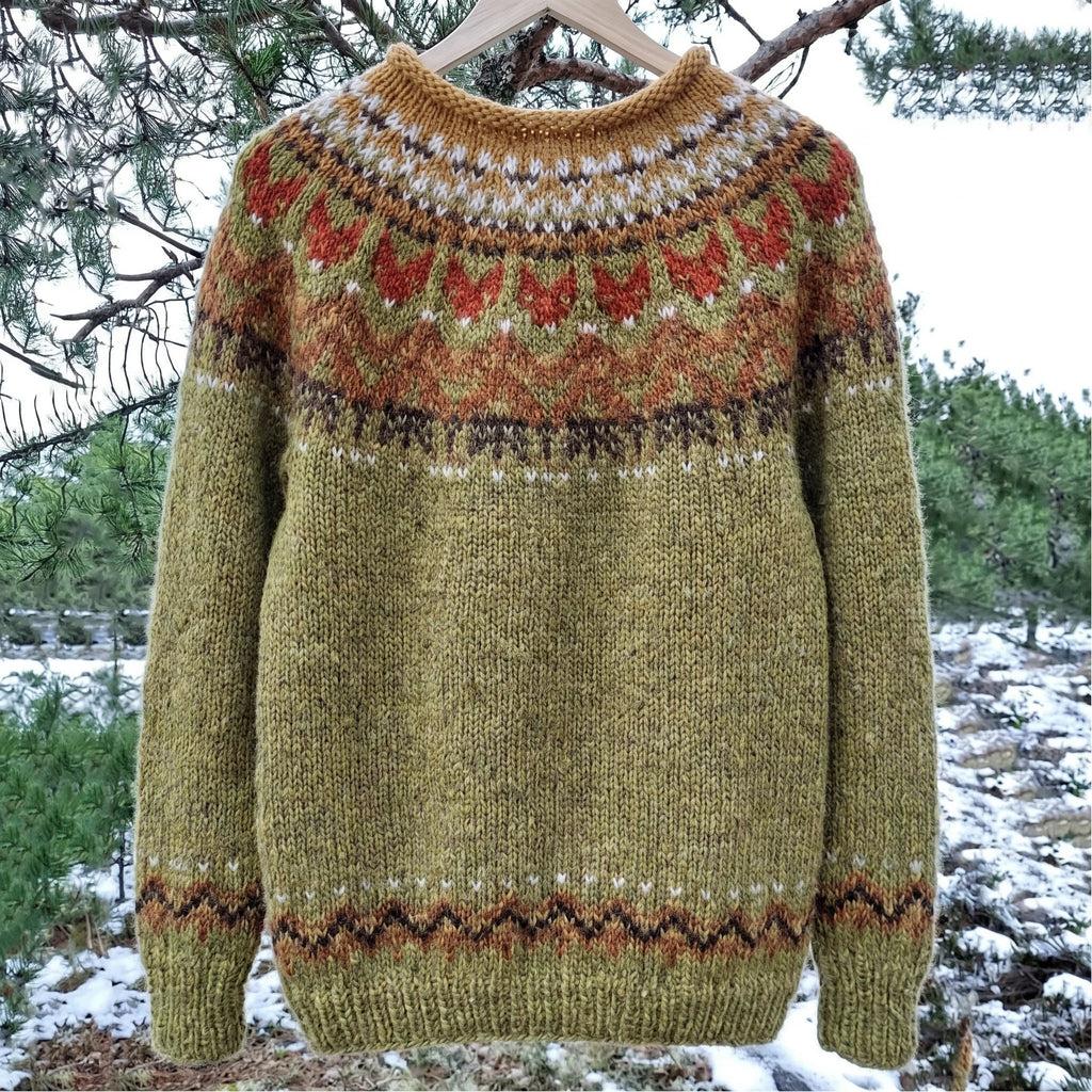 Mara | Winter Warm Sweater Women Crew Neck Comfort Fit-Women's Knitted Sweater-Green-2XS-Camoufit