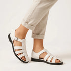 Lila | Elegant Summer Sandals Women Adjustable Comfort Fit-Women's Sandals-White-7-Camoufit