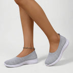 Naurelle | Women's Orthopaedic Slip On Shoes – Lightweight Support Comfort Fit-Women's Flats-Grey-4-