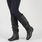 Marvelle | Women's Slouch Knee High Boots – Western Heel Elegant Fit-Women's High Boots-Black-3-Camoufit