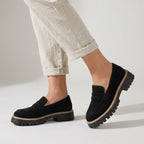 Alviera | Women's Orthopedic Loafers – Cushioned Slip On Comfort Fit-Women's Loafers-Black-4-