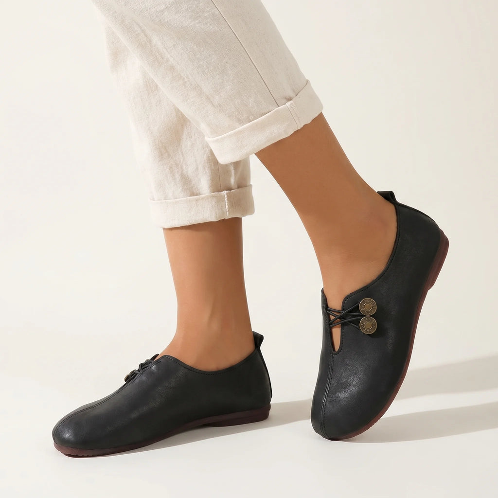 Noreya | Women's Orthopedic Slip On Shoes – Soft Flexible Comfort Fit-Women's Flats-Black-4-