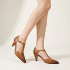 Triana | Women’s Genuine Leather Heels – Chic Artisan Stiletto & Refined Slimming Silhouette-Pointed Heels-Brown-4-
