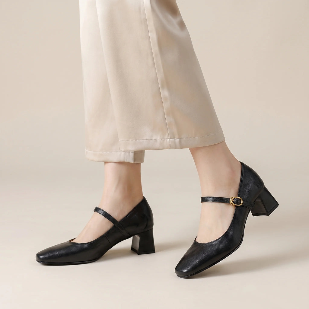 Elanora | Women's Genuine Leather Heels – Mary Jane Block Heel Fit-Women's Heels-Brown-4-