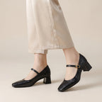 Elanora | Women's Genuine Leather Heels – Mary Jane Block Heel Fit-Women's Heels-Brown-4-