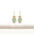 Roséa | Women's Moonstone Drop Earrings – Vintage Green Elegant Finish-Earrings-Default-