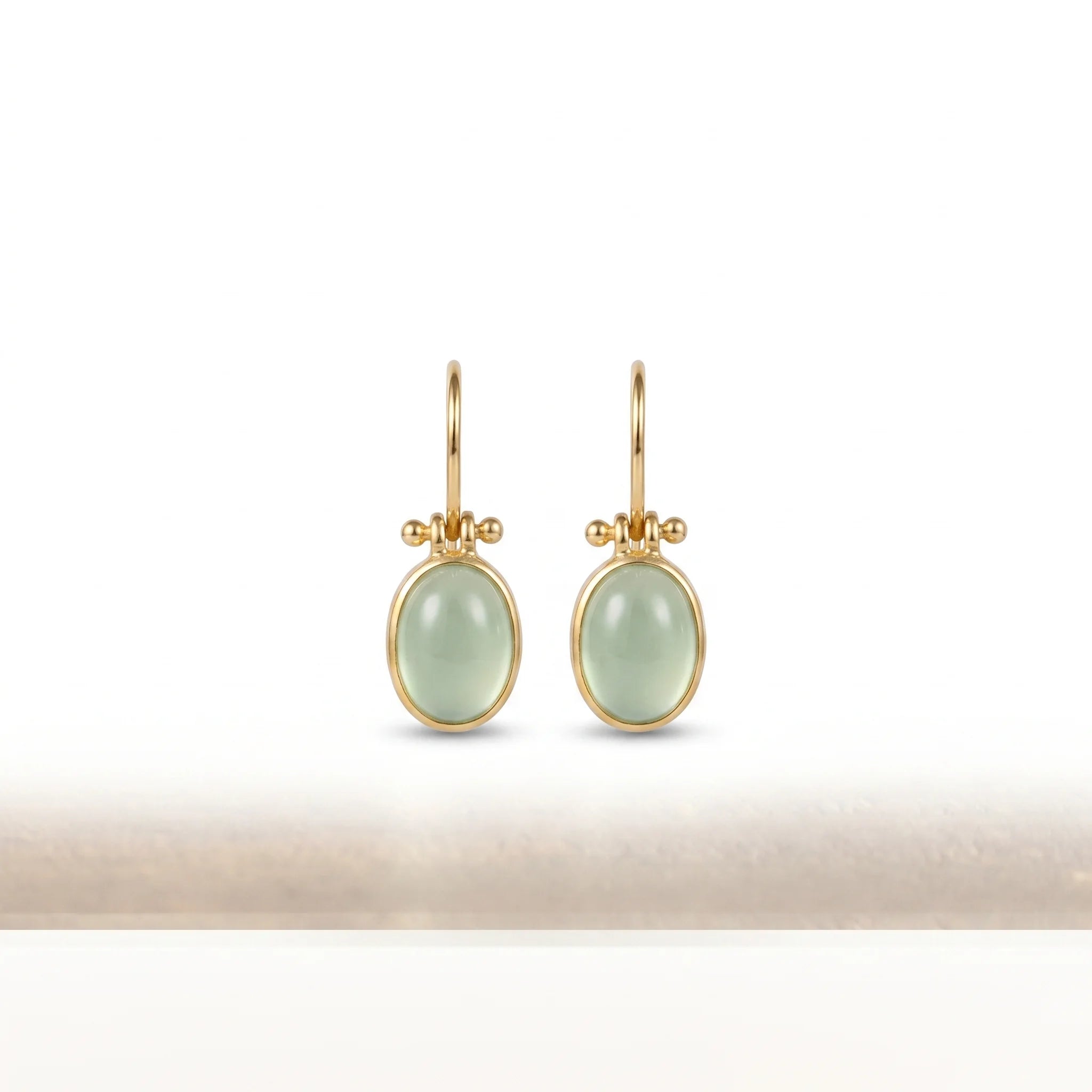 Roséa | Women's Moonstone Drop Earrings – Vintage Green Elegant Finish-Earrings-Default-